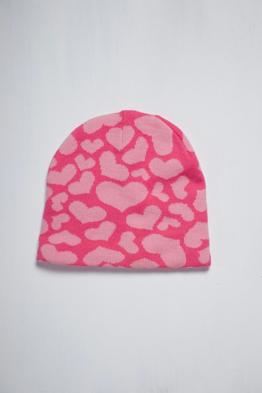 Pink Hearts Beanie