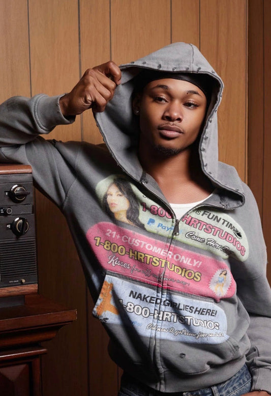 Distressed Y2K Inspired Hoodie — Vintage Wash, Modern Comfort