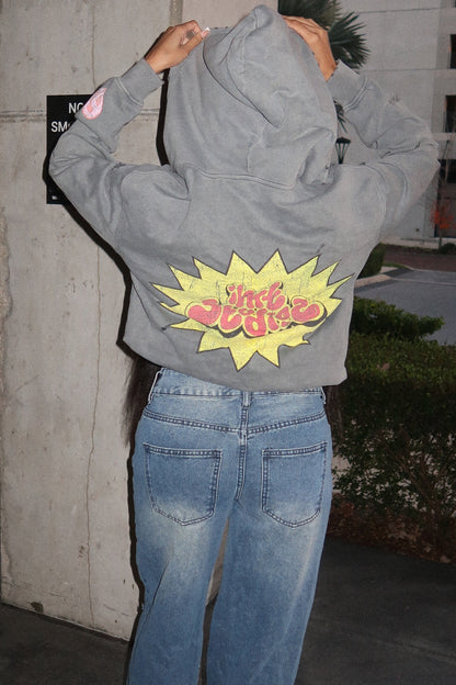 Distressed Y2K Inspired Hoodie — Vintage Wash, Modern Comfort